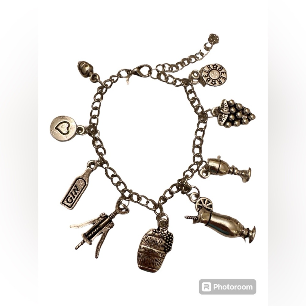 Lot of  6 Wine Charm Bracelets
